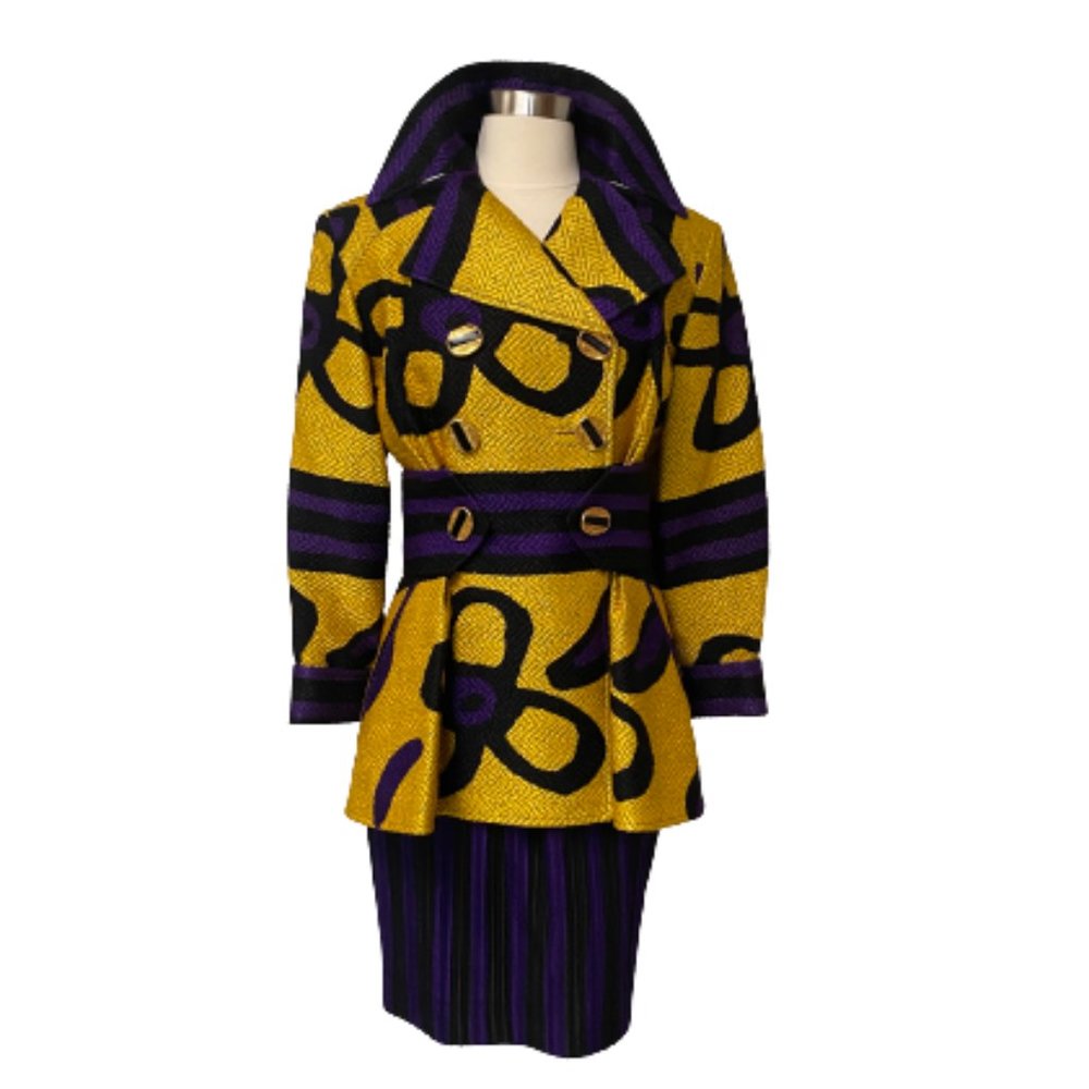 Christian Lacroix Silk Wool Jacket and Skirt Set - Bright and Bold